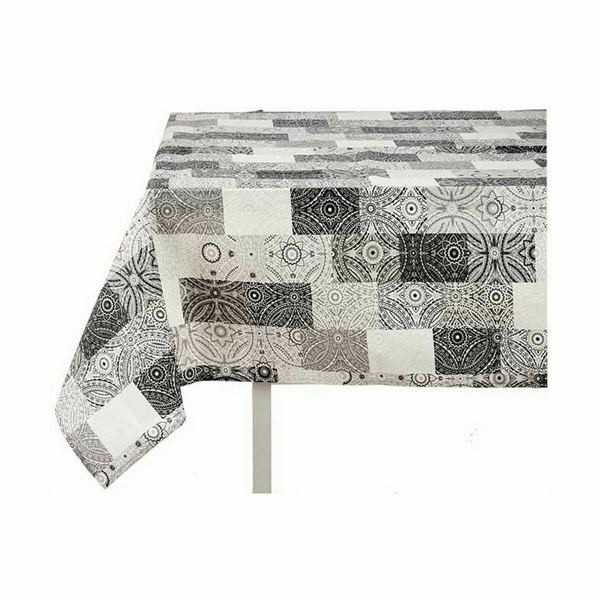 Tablecloth Thin canvas Anti-stain Tile 140 x 180 cm Grey (6 Units)