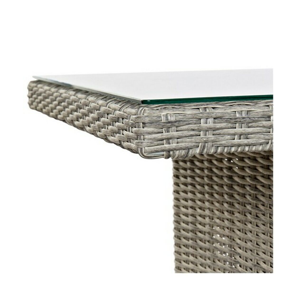 Zestaw Kanapowy ze Stołem DKD Home Decor MB-166669 Zewnętrzny Szkło Poliester rattan syntetyczny Stal (267 x 204 x 90 cm) (4 pcs
