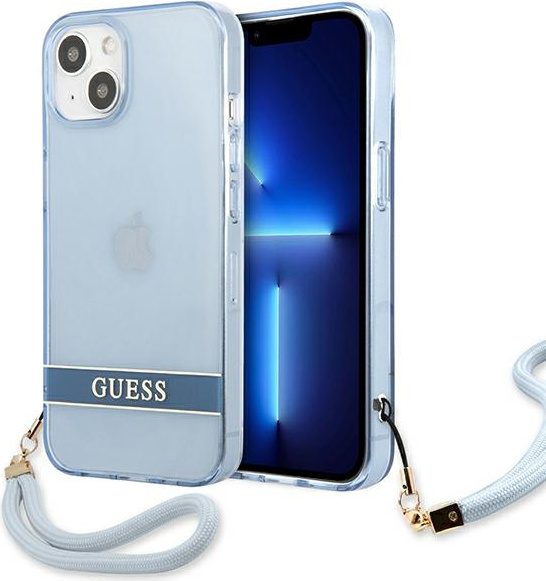 Guess GUHCP13MHTSGSB Apple iPhone 13 blue hardcase Translucent Stap