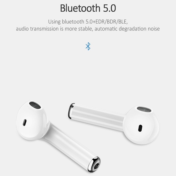 USAMS Earphones Bluetooth 5.0 TWS LU series white BHULU01
