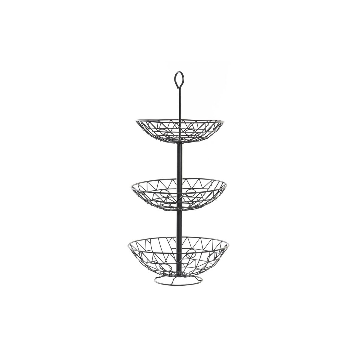Fruit Bowl DKD Home Decor 28 x 28 x 58 cm Black Metal