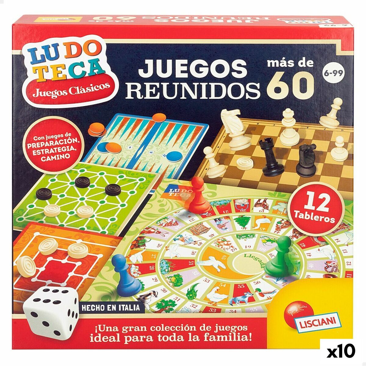 Board game Lisciani Juegos reunidos ES 26 x 1 x 26 cm (10 Units)