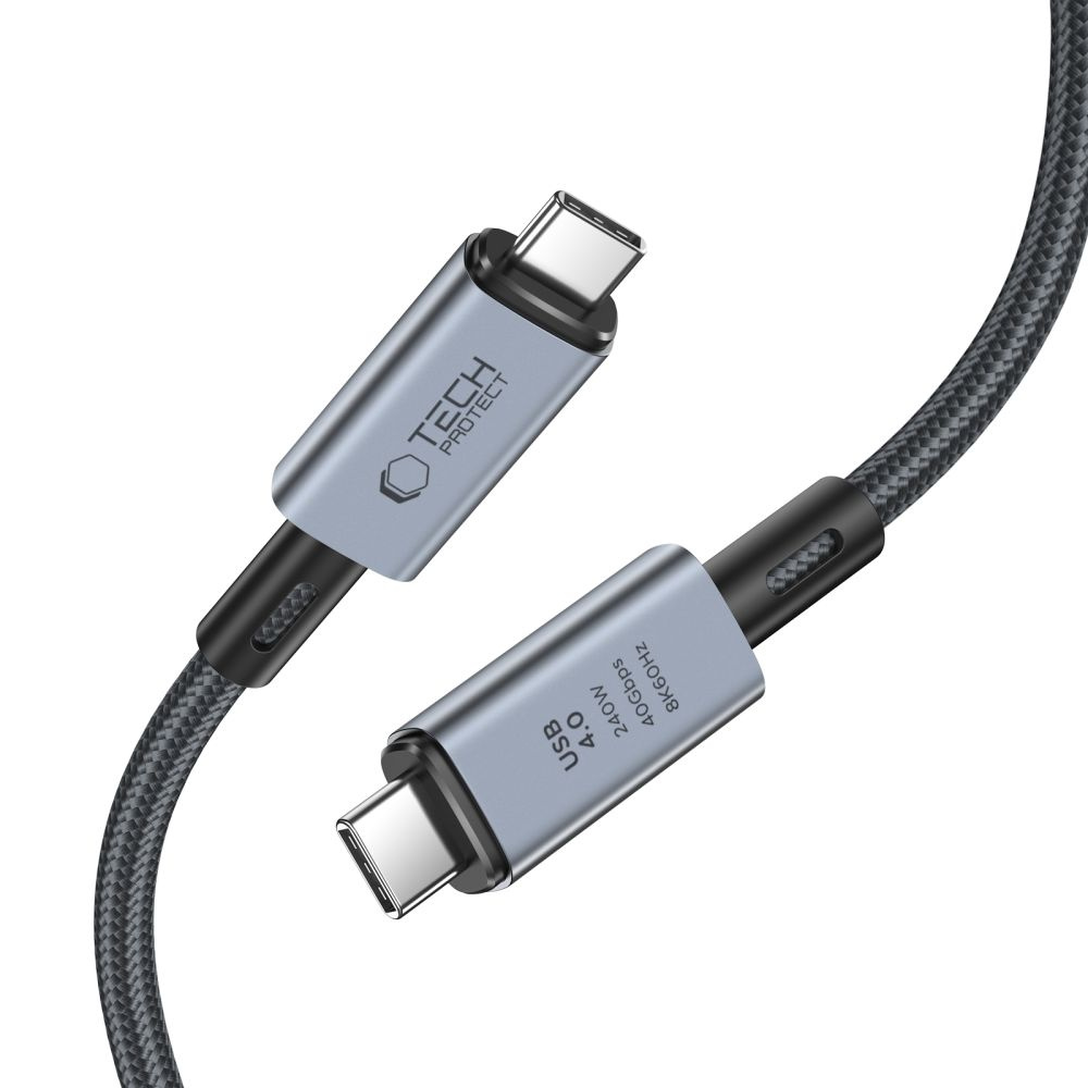 Tech-Protect Ultraboost Max USB-C / USB-C cable Thunderbolt 4.0 8K 40Gbps PD 240W 100cm Grey