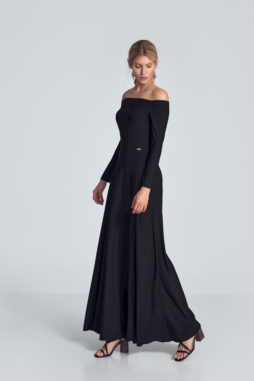 Langes Kleid model 147924 Figl schwarz Damen