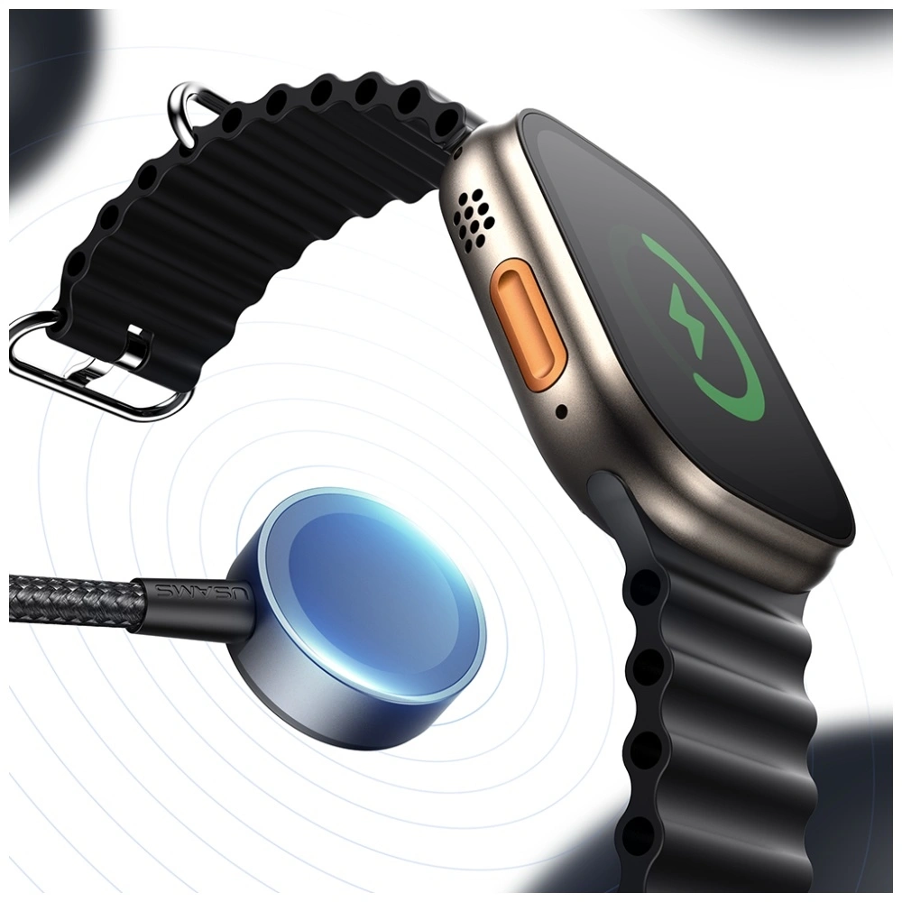 Kabel USAMS Huan Series SJ754 3w1 72W USB-C / USB-C 60W, USB-C 12W + ładowarka do zegarka 2.5W tarnish