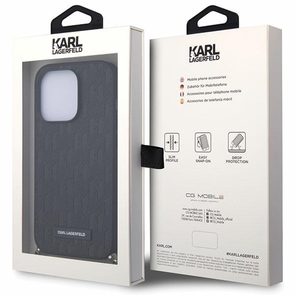 Karl Lagerfeld KLHCP14XSACKLHPK iPhone 14 Pro Max 6.7" czarny/black hardcase Saffiano Monogram Chain