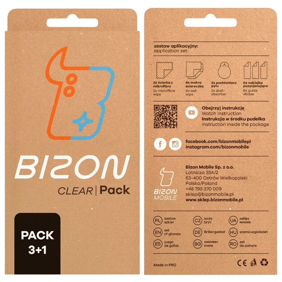 3x Szkło na ekran + szkło na aparat Bizon Glass Clear Pack do Google Pixel 10 Pro
