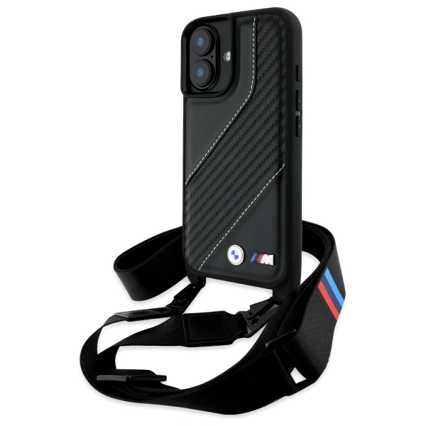 BMW BMHCP16M23PSCCK Apple iPhone 16 Plus hardcase M Edition Carbon Stripe & Strap black