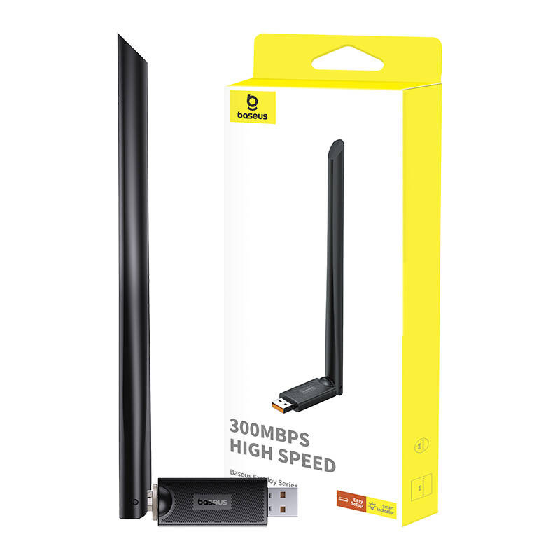 Baseus FastJoy 300Mbps WiFi adapter with antenna black