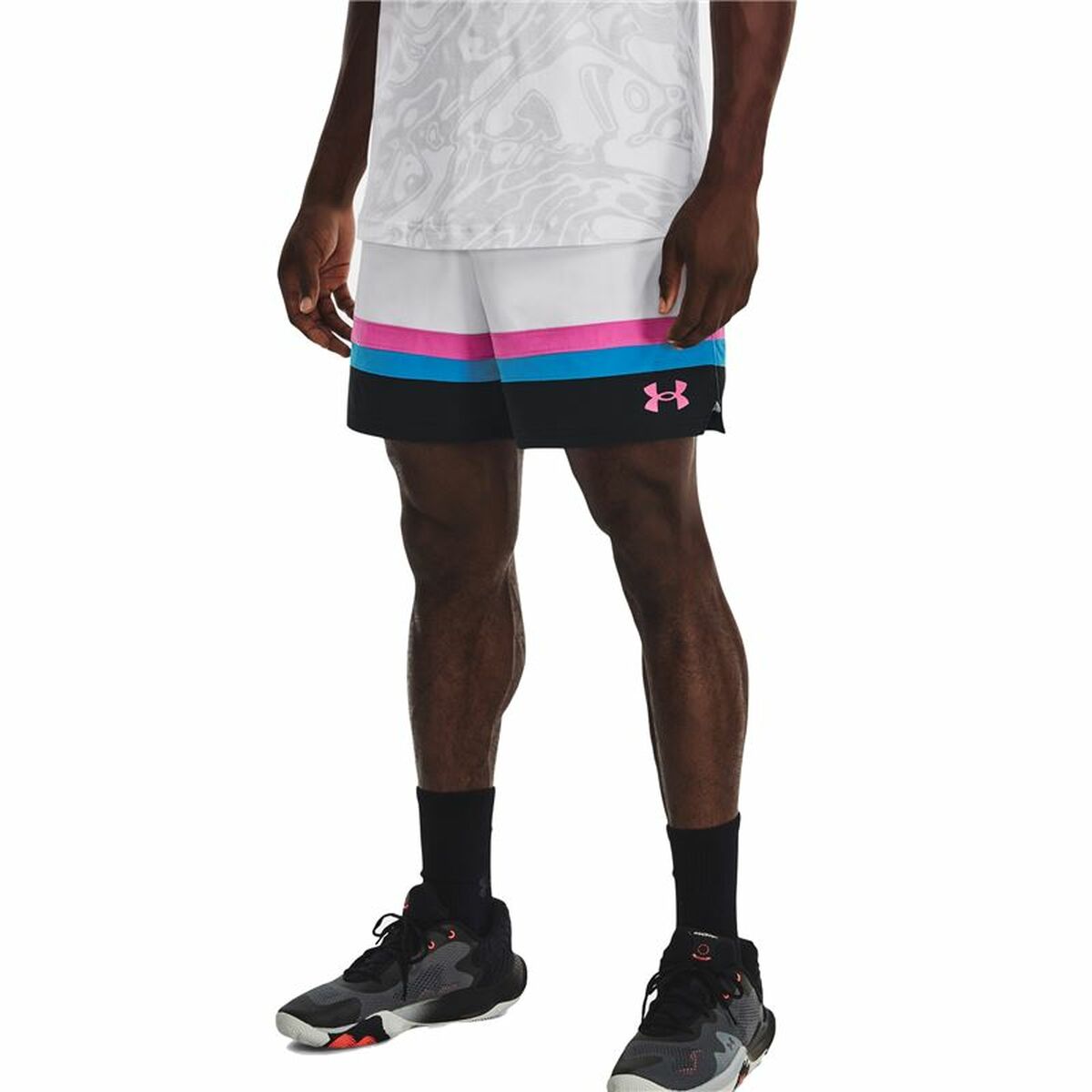 Men's Basketball Shorts Under Armour Baselin White Men's Basketball Shorts Under Armour Baselin White