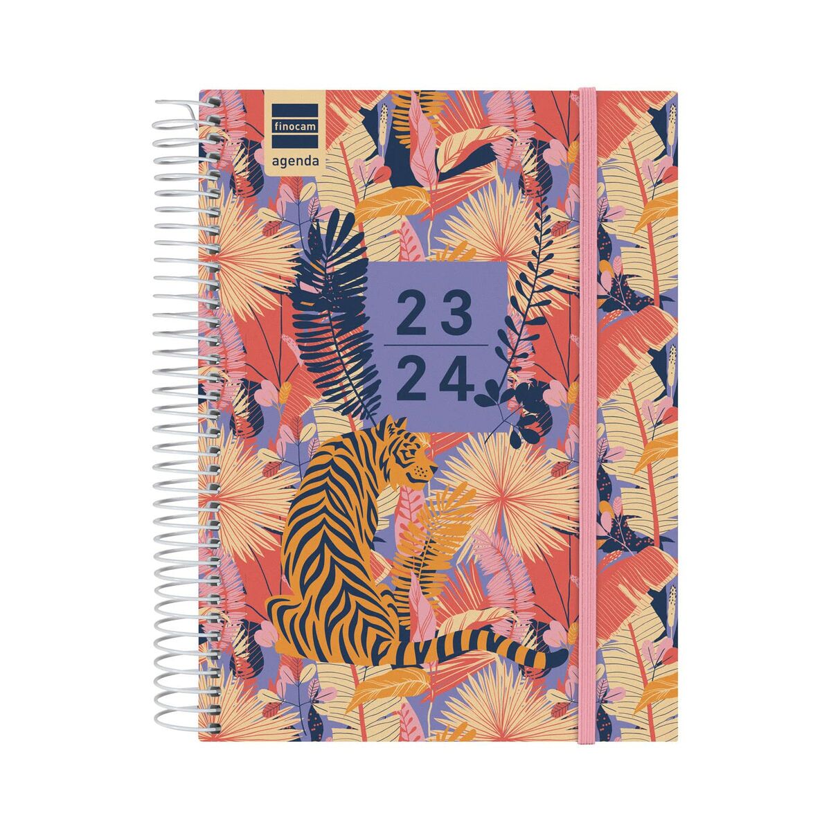 Diary Finocam Natural Tiger 2023-2024 School 15,5 x 21,2 cm Multicolour Quarto