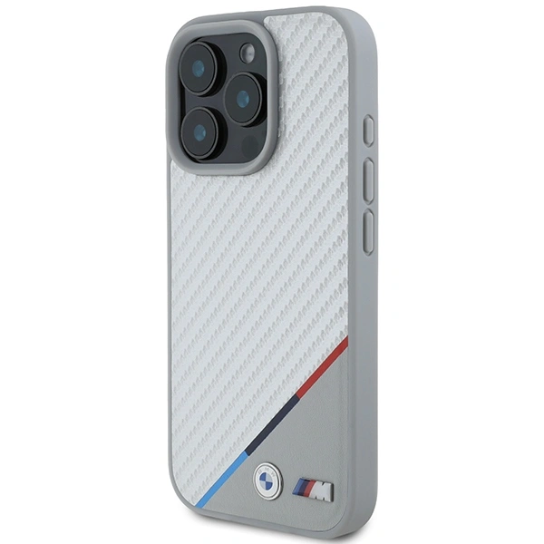 BMW BMHMP16L23PUDTS Apple iPhone 16 Pro hardcase M Carbon Tricolor Line MagSafe grey