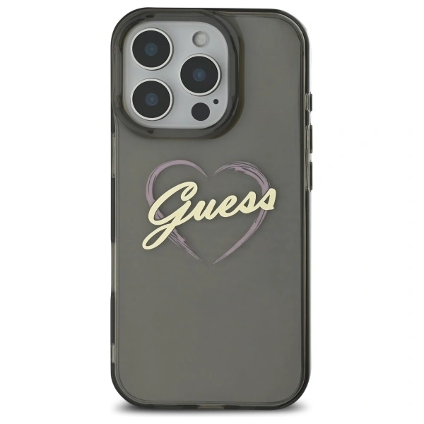 Guess GUHCP16XHCHGSPK Apple iPhone 16 Pro Max hardcase IML Heart black