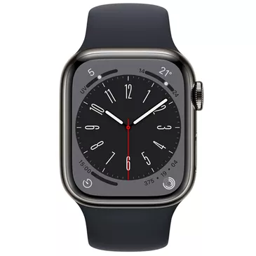 Apple Watch Series 8 4G 41mm Grey (Blacke Siliconenband)