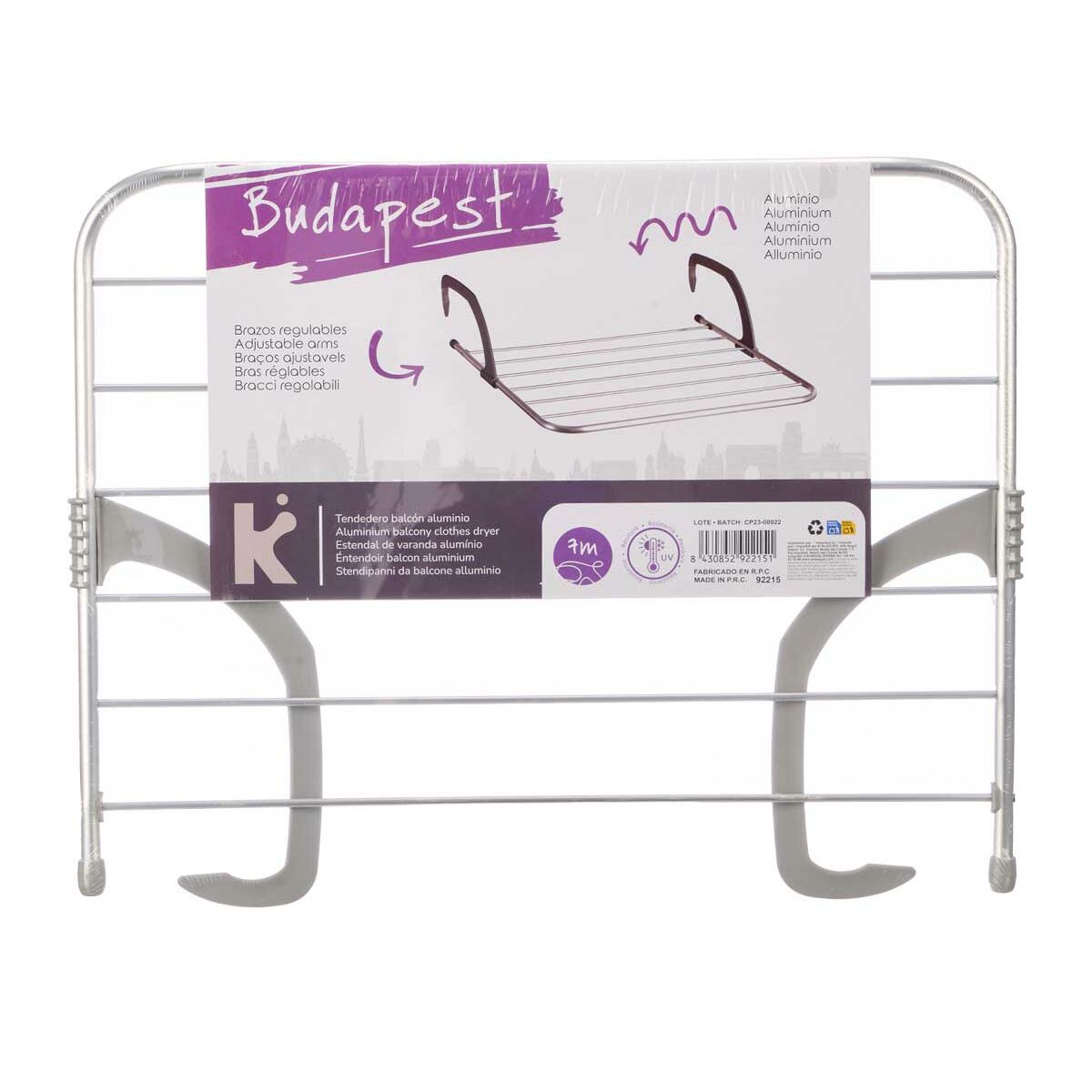 Clothes Line Aluminium Plastic 62,5 x 50 x 16,5 cm