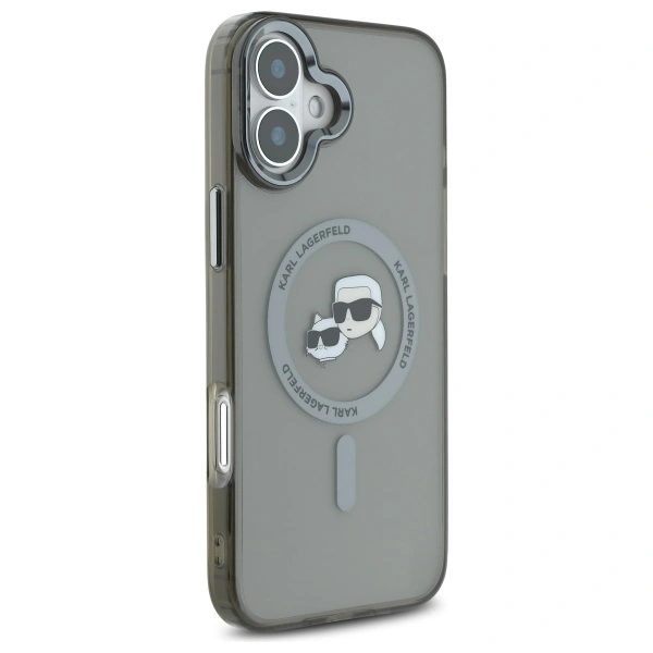 Etui Karl Lagerfeld do Apple iPhone 16 hardcase IML Metal Karl&Choupette Head MagSafe czarny