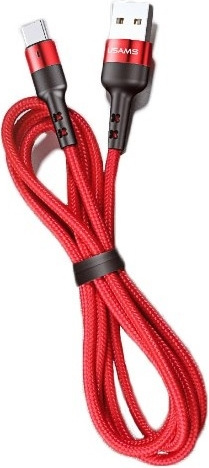 USAMS Nylon Cable U26 USB-C 1m 3A Fast Charging red SJ313TC02 (US-SJ313)