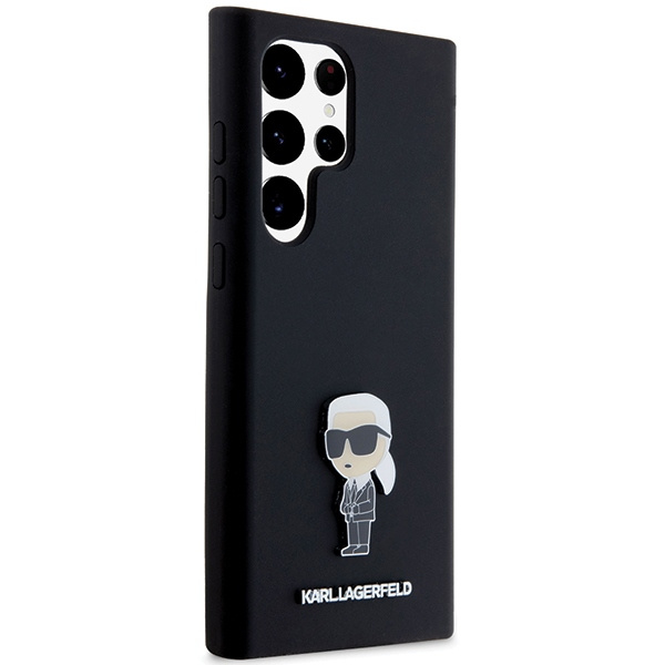 Karl Lagerfeld KLHCS23LSMHKNPK Samsung Galaxy S23 Ultra Silicone Ikonik Metal Pin black