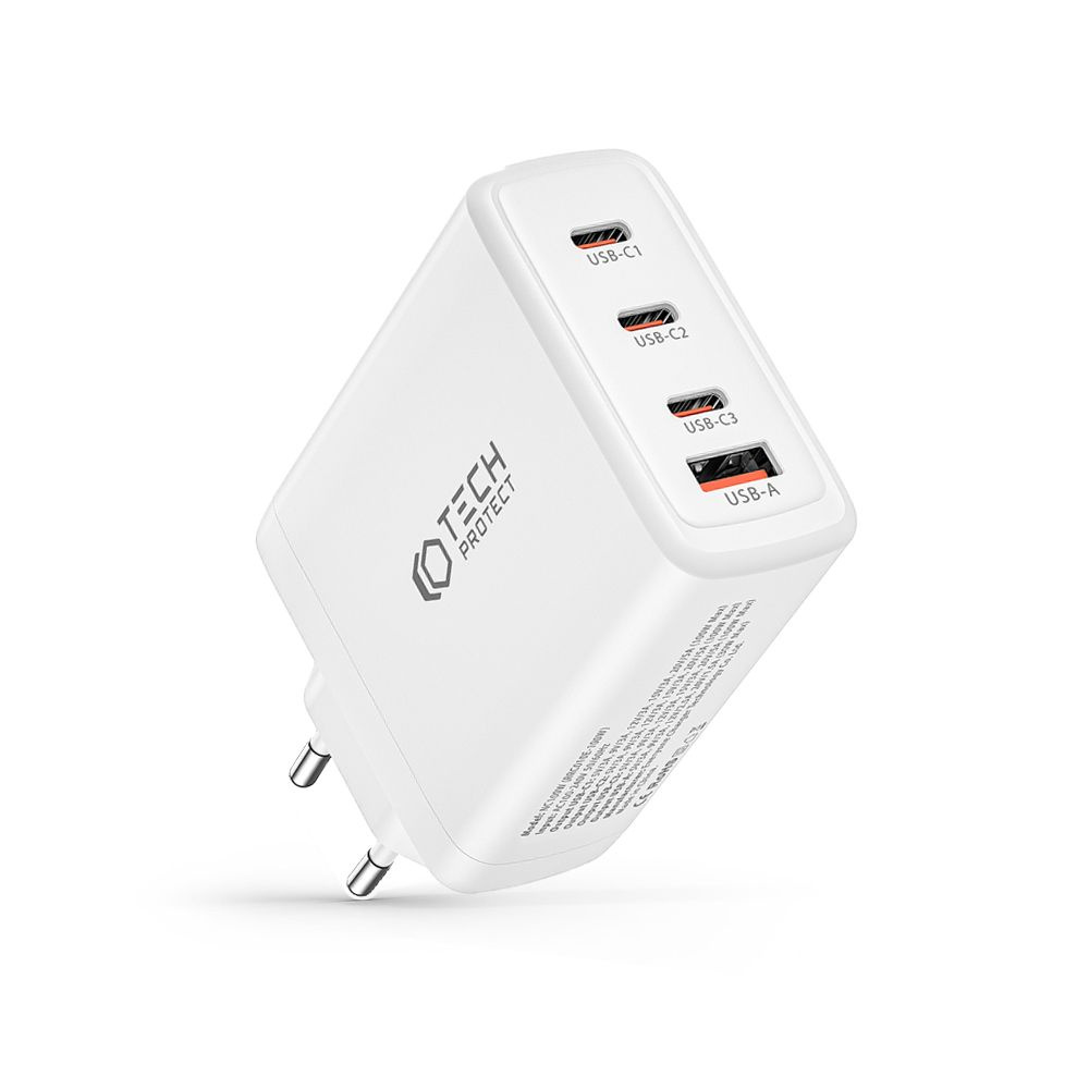 Tech-protect NC100W-GaN 4-port Network Charger PD 100W QC 3.0 White