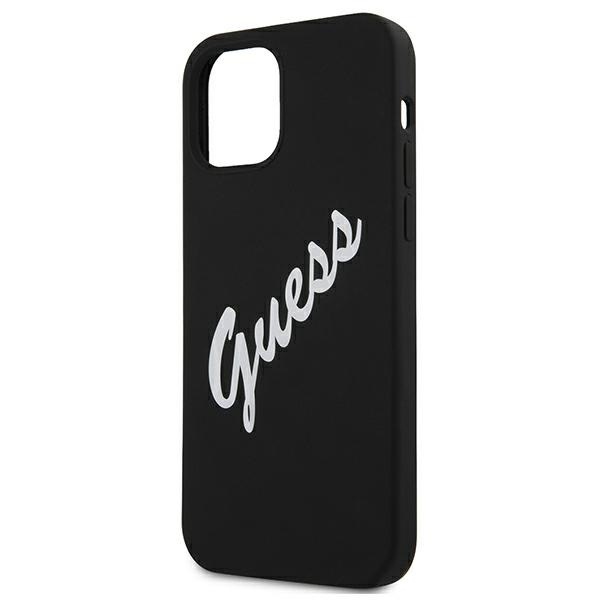 Guess GUHCP12SLSVSBW Apple iPhone 12 mini black white hardcase Silicone Vintage