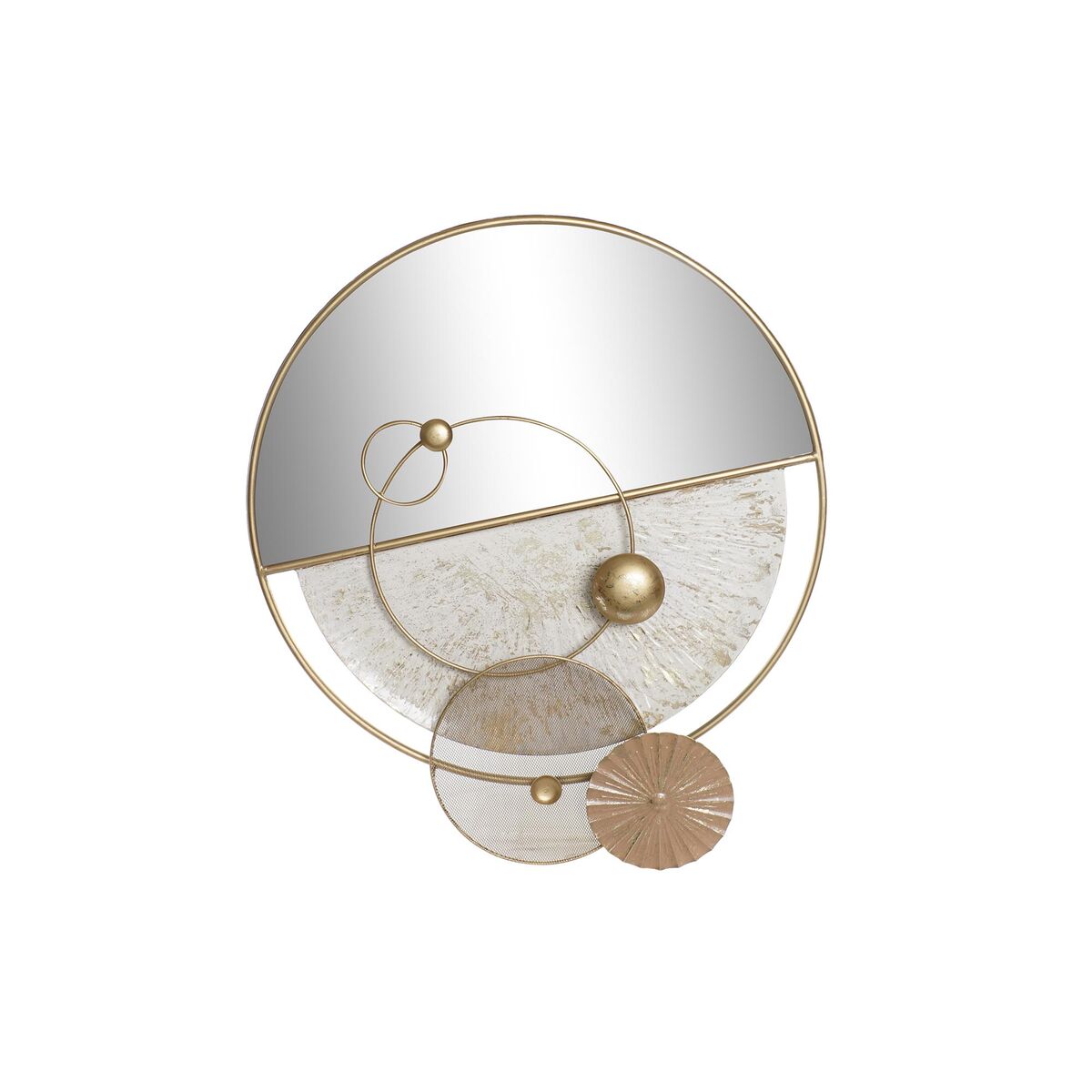 Wandspiegel DKD Home Decor Kristall Gold Metall Weiß Moderne (65 x 7,6 x 76 cm)
