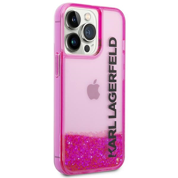 Karl Lagerfeld KLHCP14XLCKVF Apple iPhone 14 Pro Max pink hardcase Liquid Glitter Elong
