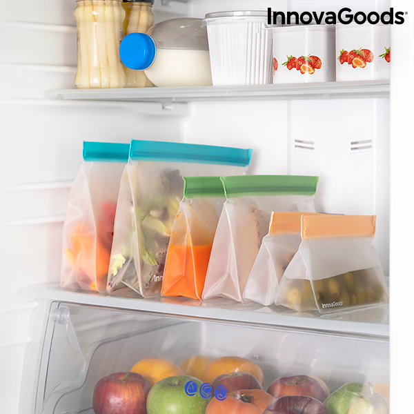 Set of Reusable Hermetically-sealed Bags Zags InnovaGoods 6 Pieces Set of Reusable Hermetically-sealed Bags Zags InnovaGoods 6 Pieces