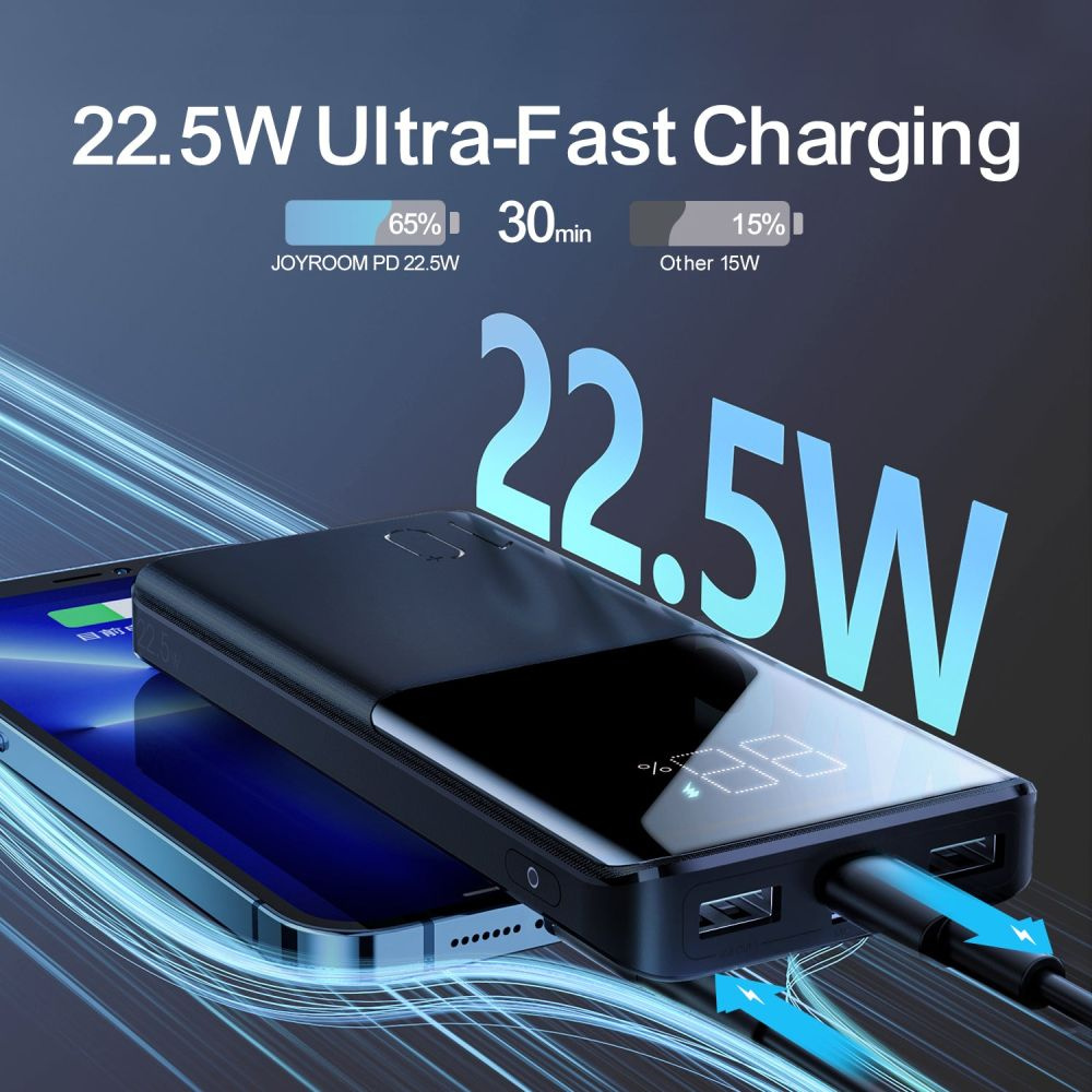Joyroom JR-QP191 22.5W Powerbank 10000mah Black