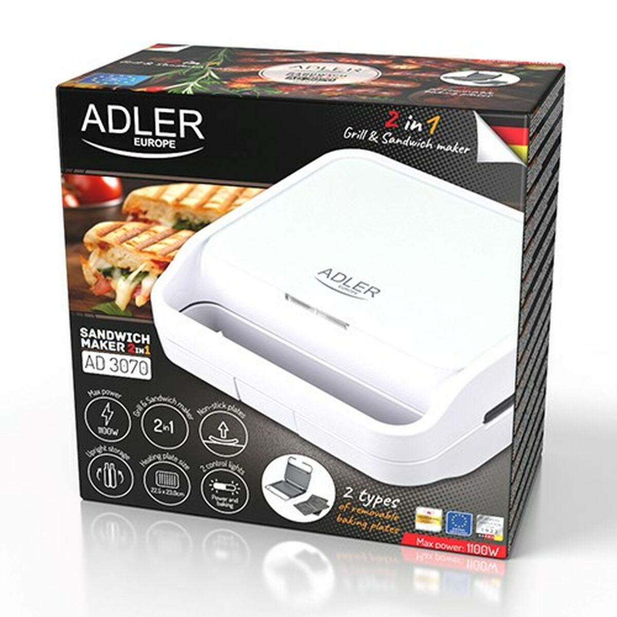 Sandwich Maker Adler AD 3070w White Sandwich Maker Adler AD 3070w White