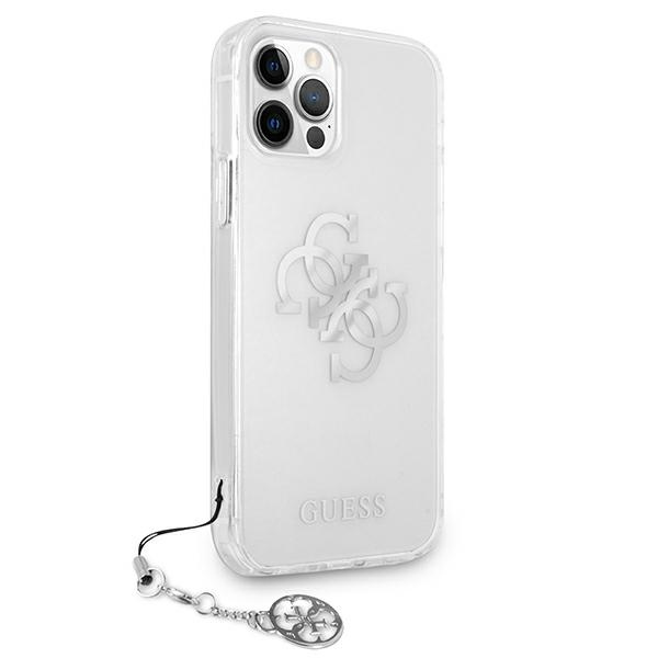 Guess GUHCP12LKS4GSI Apple iPhone 12 Pro Max Transparent hardcase 4G Silver Charms Collection