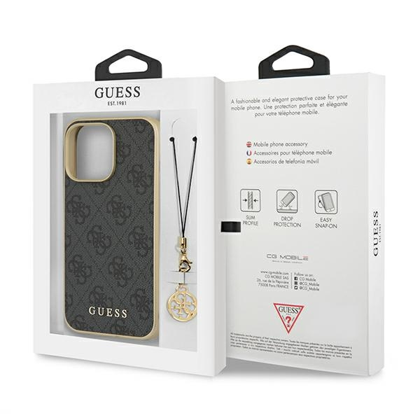 Guess GUHCP13XGF4GGR Apple iPhone 13 Pro Max grey hardcase 4G Charms Collection