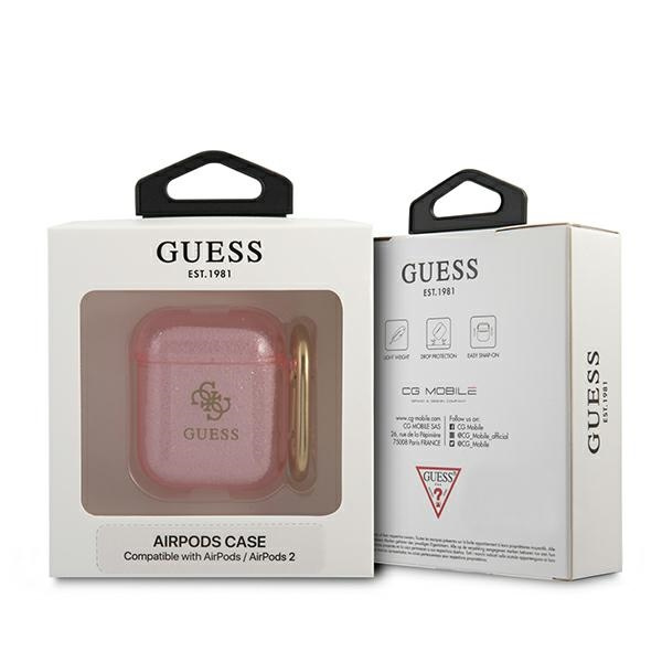 Guess GUA2UCG4GP Apple AirPods cover pink Glitter Collection