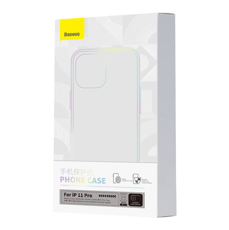 Baseus Crystal Series Clear Apple iPhone 11 Pro (clear) + tempered glass + cleaner kit