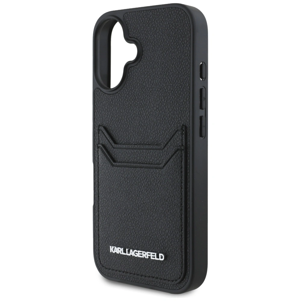 Karl Lagerfeld HC Grained PU Cardslot Metal Elong Apple iPhone 16 black