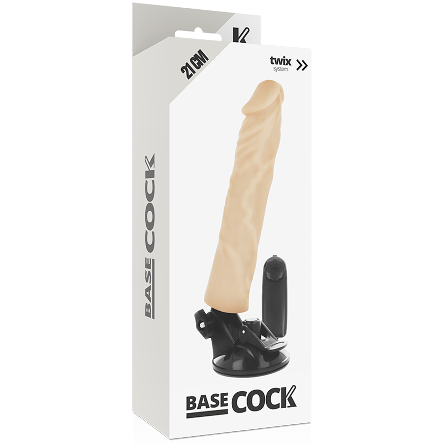 BASECOCK - REALISTIC VIBRATOR REMOTE CONTROL FLESH 21 CM