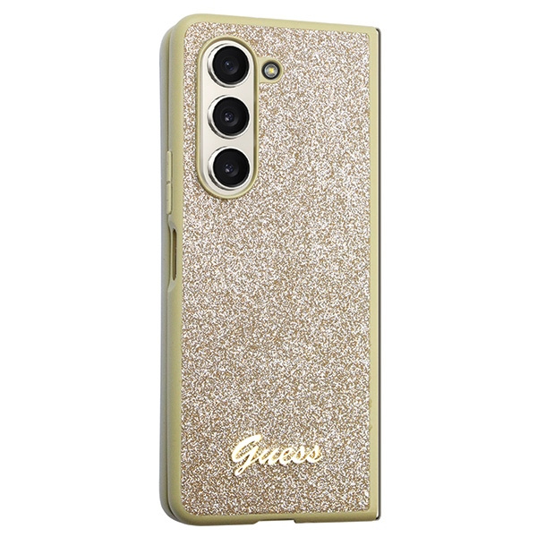 Guess GUHCZFD5HGGSHD Samsung Galaxy Z Fold 5 hardcase Glitter Script gold