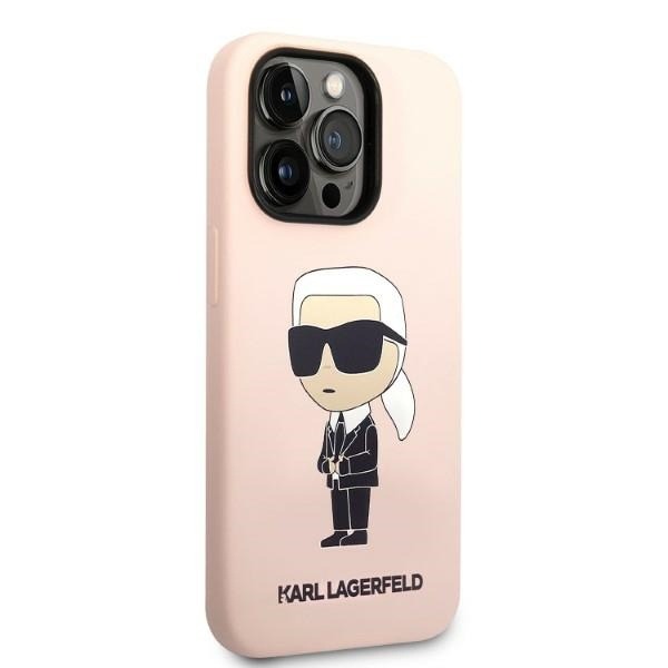 Karl Lagerfeld KLHCP14LSNIKBCP Apple iPhone 14 Pro hardcase pink Silicone Ikonik