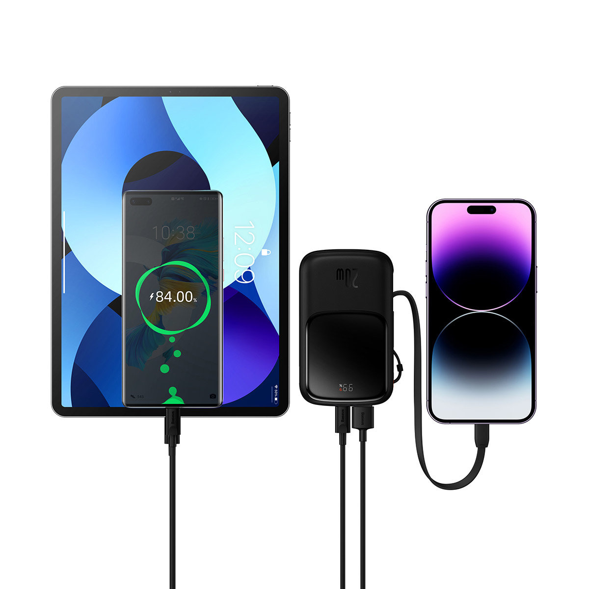 Baseus Qpow Pro 10000mAh Powerbank 20W Overseas Edition + USB-C Cable 3A black