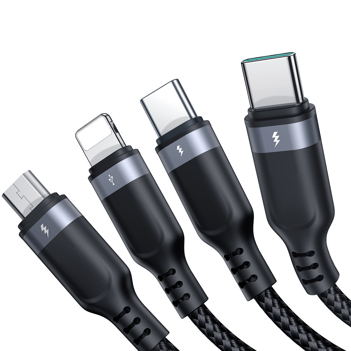 Joyroom S-1T4018A18 4w1 USB-A/2x USB-C - Lightning - microUSB Cable 1.2m black
