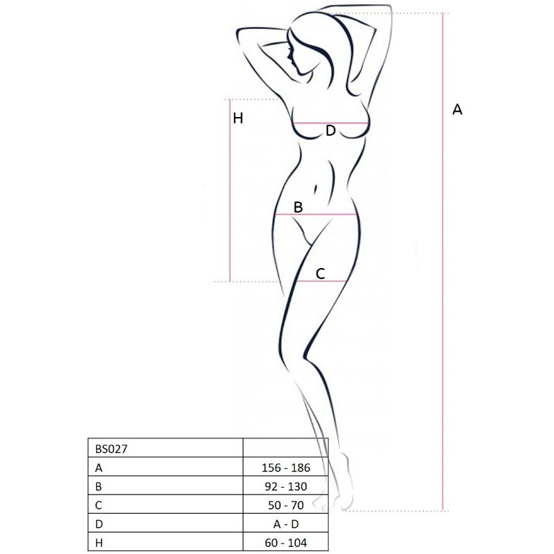 PASSION WOMAN BS027 BLACK DRESS STYLE BODYSTOCKING ONE SIZE
