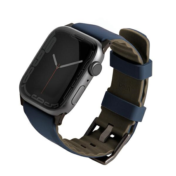 UNIQ Linus Band Apple Watch 4/5/6/7/SE/8/Ultra 44/45/49mm Airosoft Silicone nautical blue