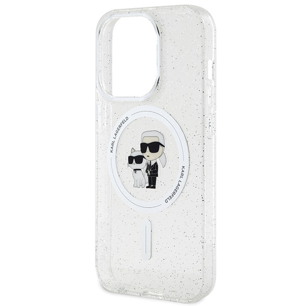 Karl Lagerfeld KLHMP15LHGKCNOT Apple iPhone 15 Pro hardcase Karl&Choupette Glitter MagSafe transparent