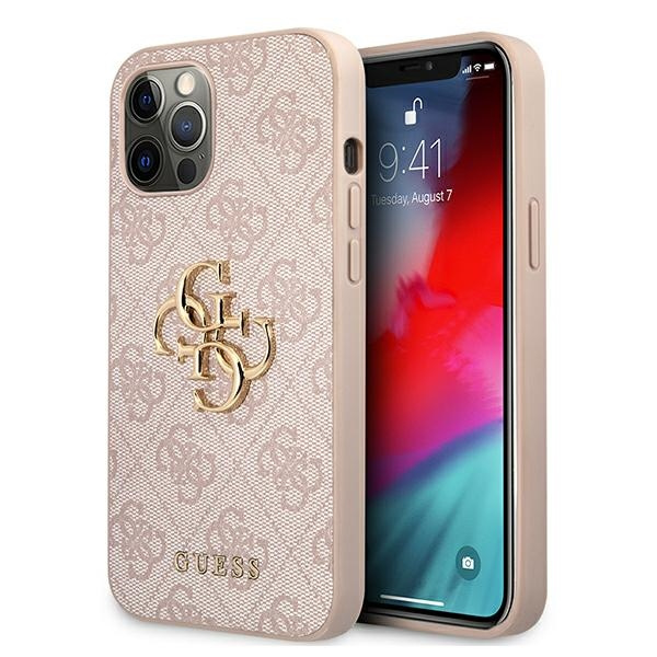 Guess GUHCP12M4GMGPI Apple iPhone 12/12 Pro pink hardcase 4G Big Metal Logo