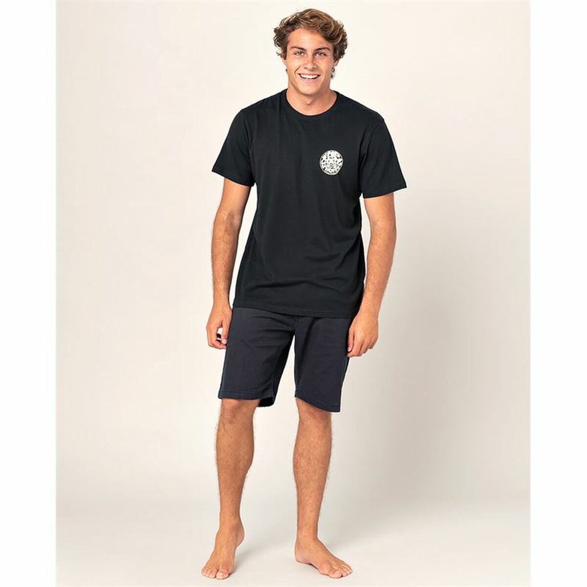 Short Sleeve T-Shirt Rip Curl Wettie Essential Black Men Short Sleeve T-Shirt Rip Curl Wettie Essential Black Men