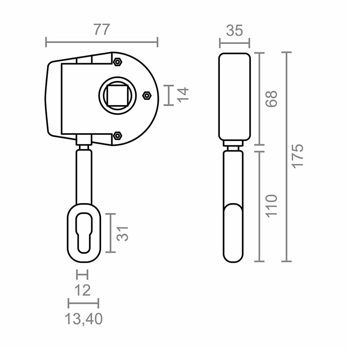 Roll-up awning mechanism Micel TLD05 White 7,7 x 3,5 x 17,5 cm Manual 1:11