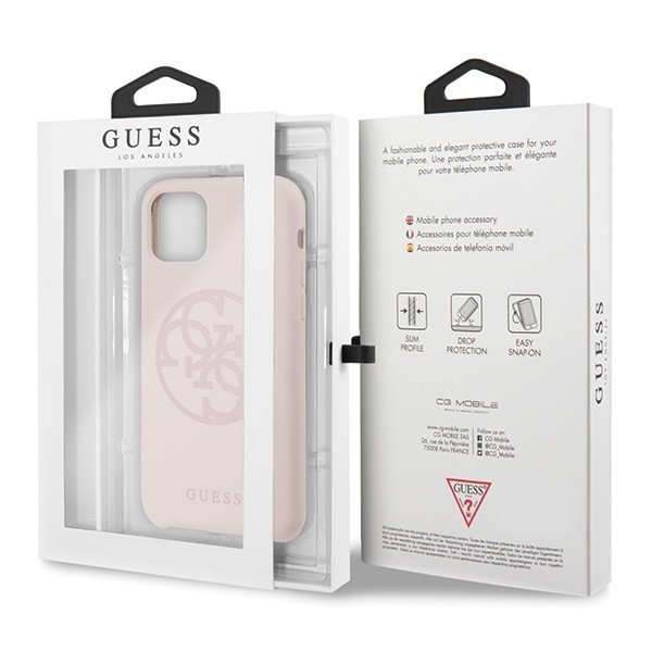 Guess GUHCN58LS4GLP iPhone 11 Pro light pink hard case Silicone 4G Tone On Tone