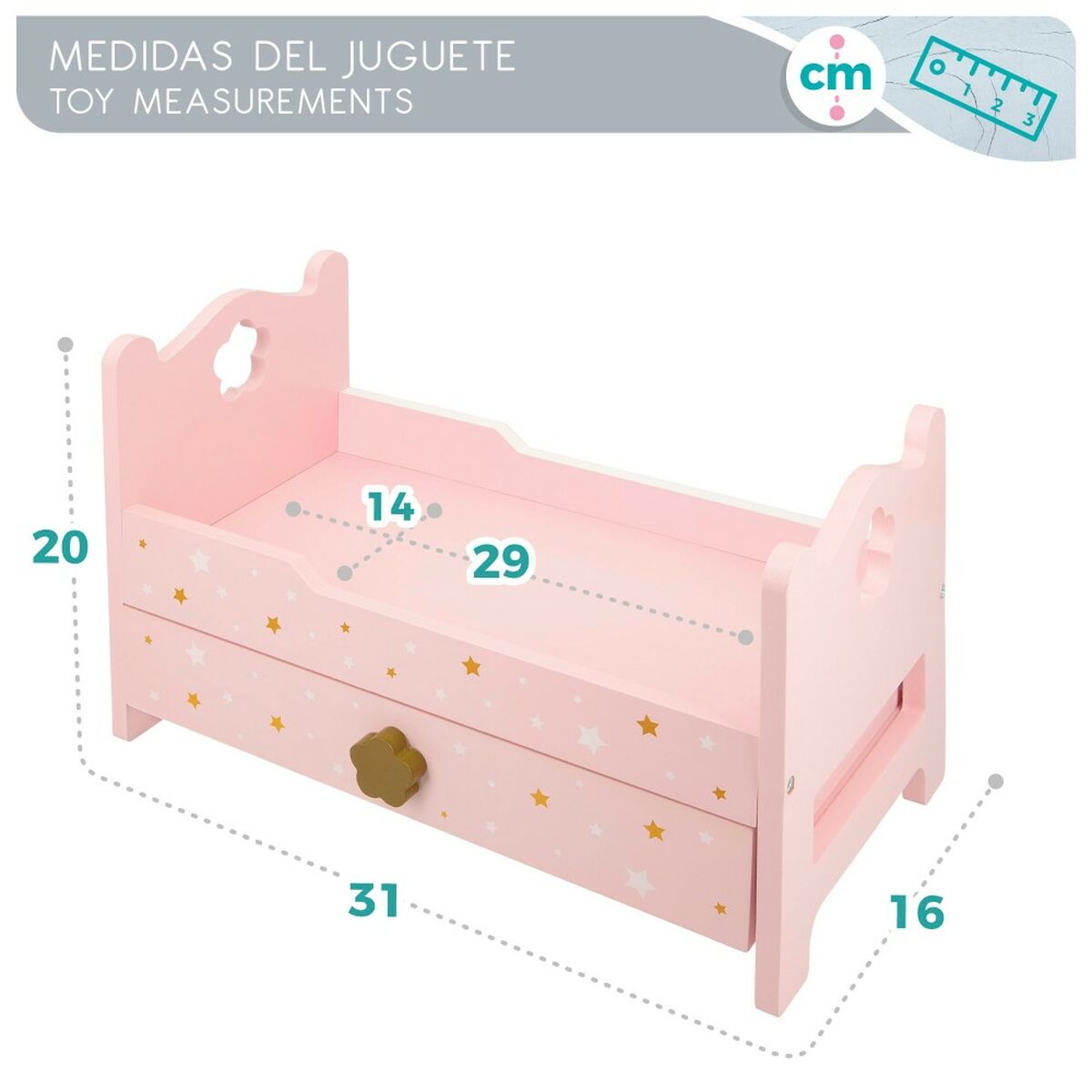 Bett Woomax Rosa 31 x 20 x 16 cm 4 Stück