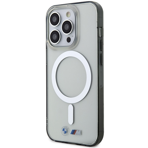 BMW BMHMP14LHCRS Apple iPhone 14 Pro transparent hardcase Silver Ring MagSafe