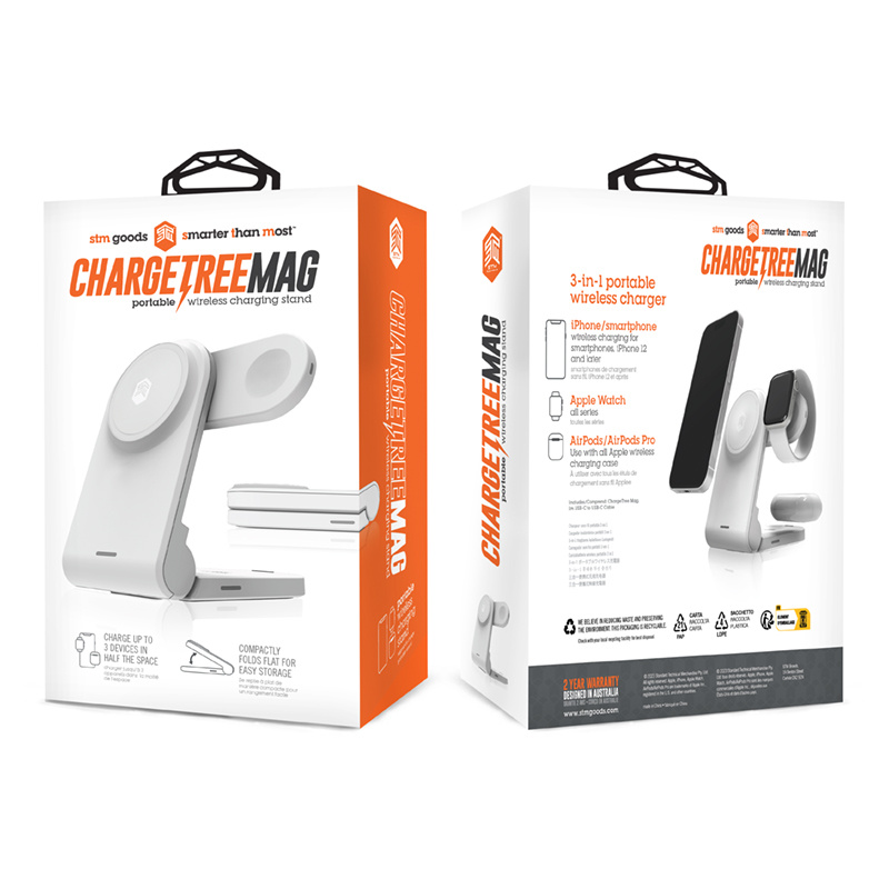 STM ChargeTree MAG 3-in-1 MagSafe wireless charger (white)