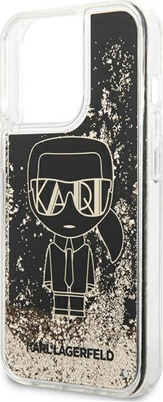 Karl Lagerfeld KLHCP13XLGGKBK Apple iPhone 13 Pro Max black hardcase Liquid Glitter Gatsby